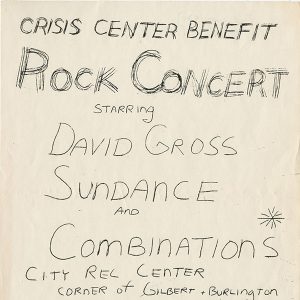 Crisis Center Benefit poster, ca 1970